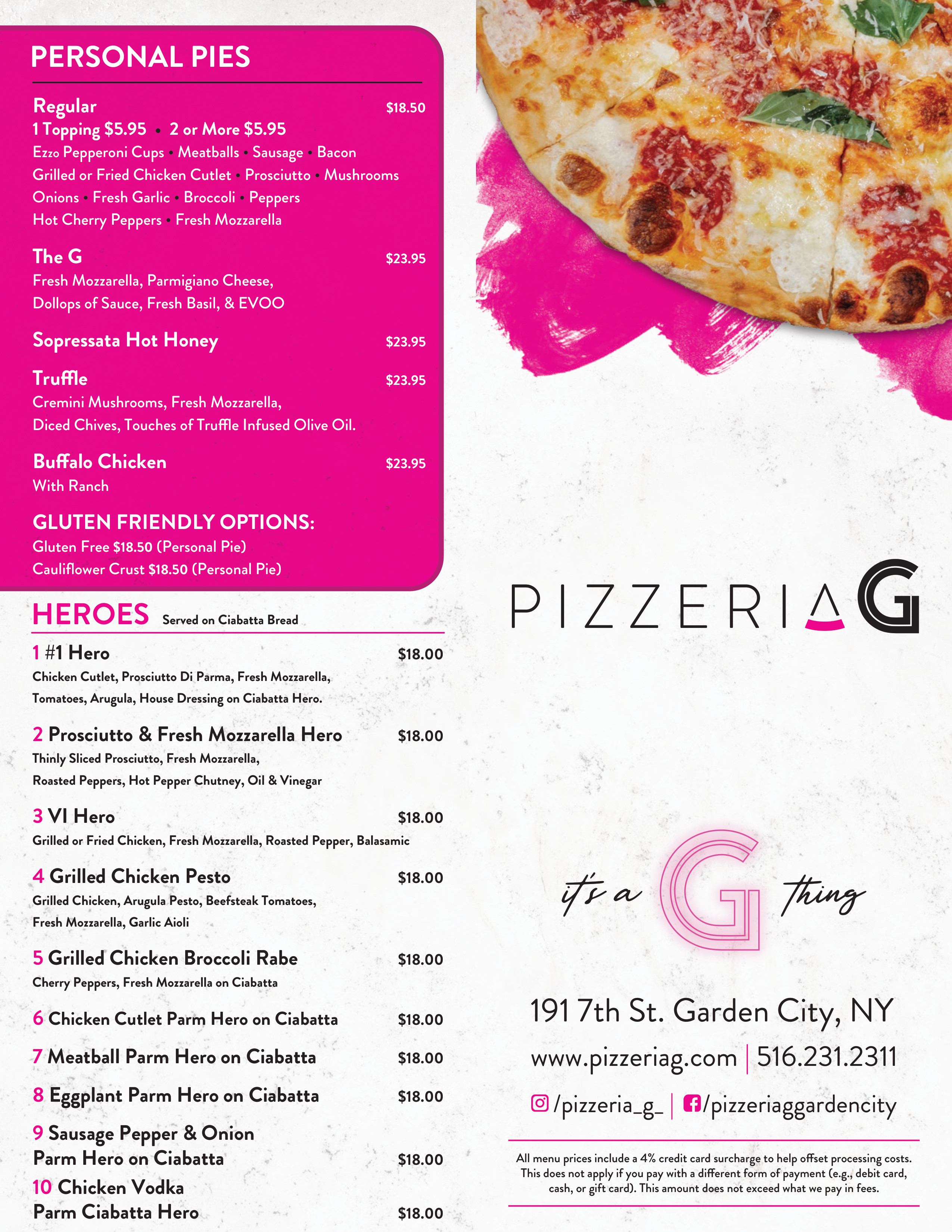 Pizzeria G Menu 2